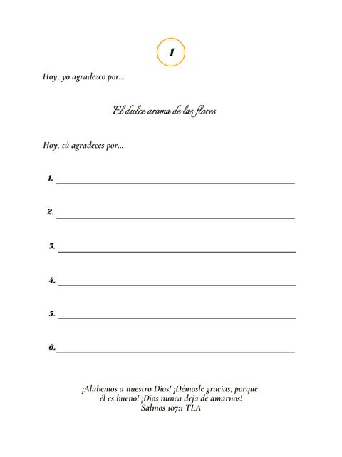 Página 20 del interior de Mi Diario de Gratitud